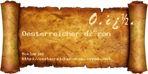 Oesterreicher Áron névjegykártya